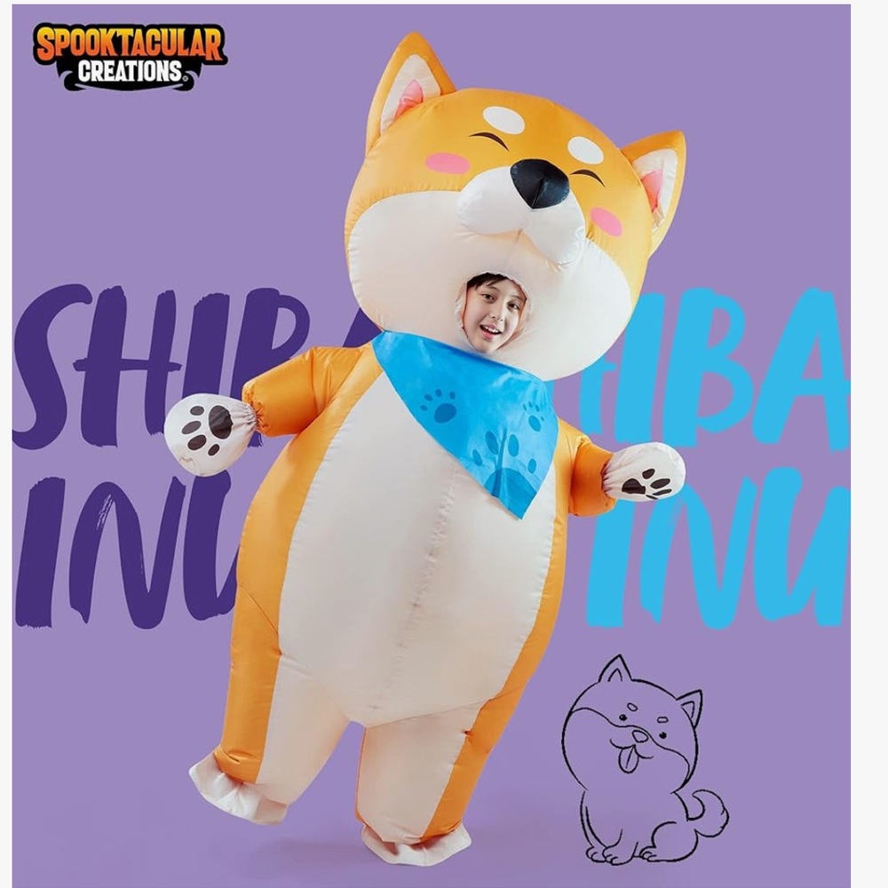 Spooktacular Creations -Full body Shiba Inu inflatable costume size 7-10 years - Picture 2 of 7